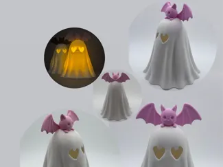 Halloween Ghost & Bat Lantern ornament