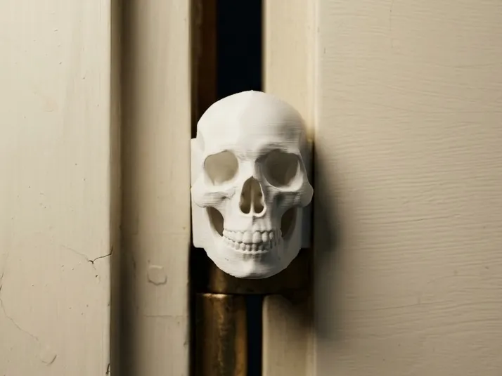Door stop with skull, easy to print
