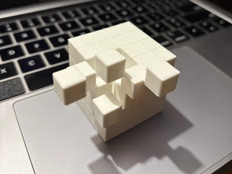 Collapsing Cube – Abstract Desk Sculpture