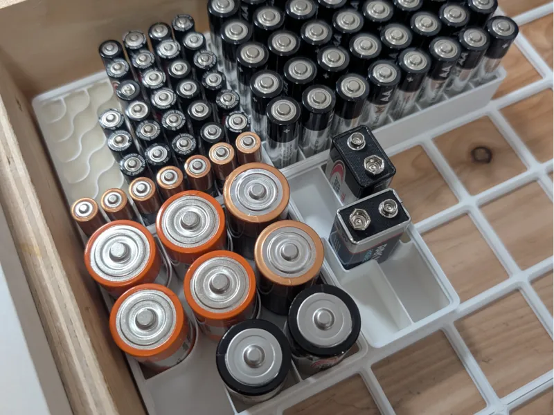 Wave Battery Holder, Gridfinity