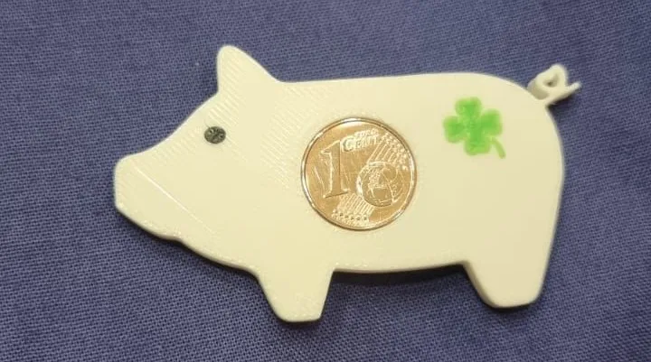 Coin Pig Design Lucky Pig for 1 Cent Coin - Free 3D Print Model - MakerWorld