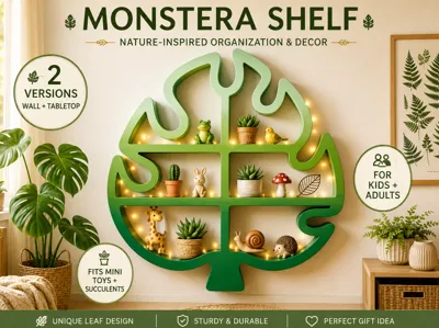 Monstera Shelf Buddy – Wall & Tabletop