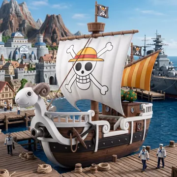 Figura decorativa: Going Merry Pirate Ship Straw Hat Chibi Model — vista de referencia 4