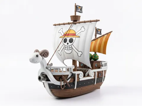 Figura decorativa: Going Merry Pirate Ship Straw Hat Chibi Model — referencia de MakerWorld