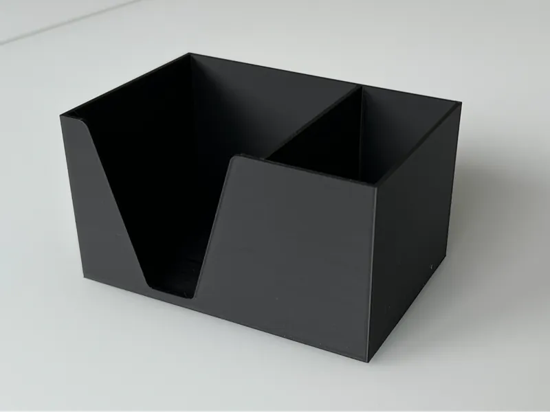 Office organizer box with storage for sticky notes