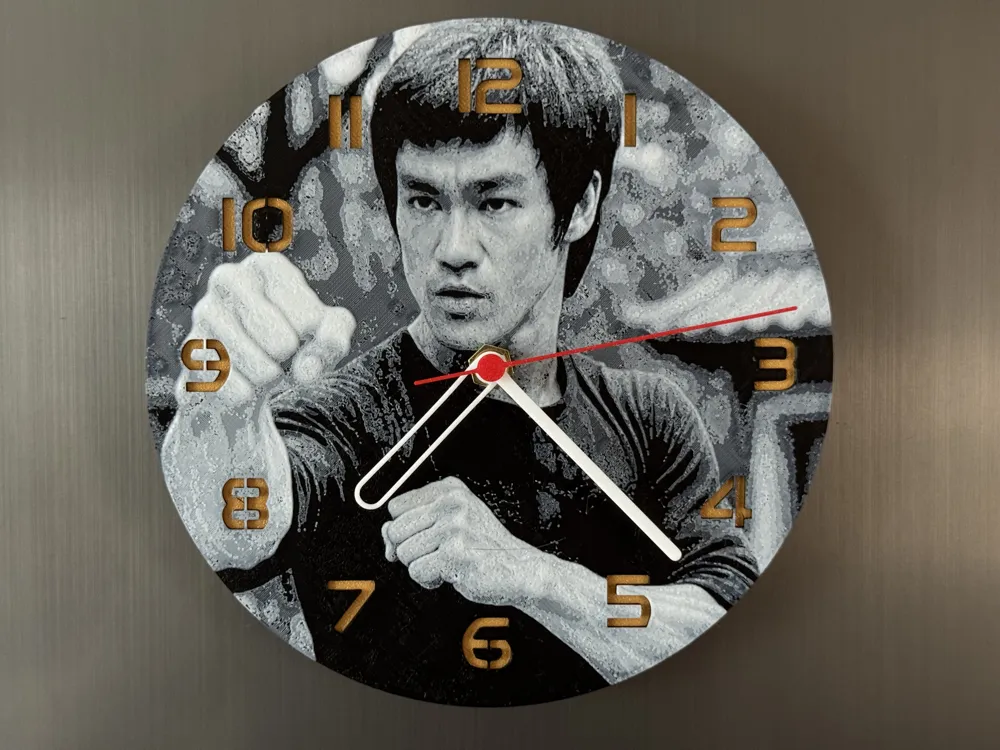 wall / desk clock Bruce Lee by cP3D MakerWorld: Download Free 3D Models