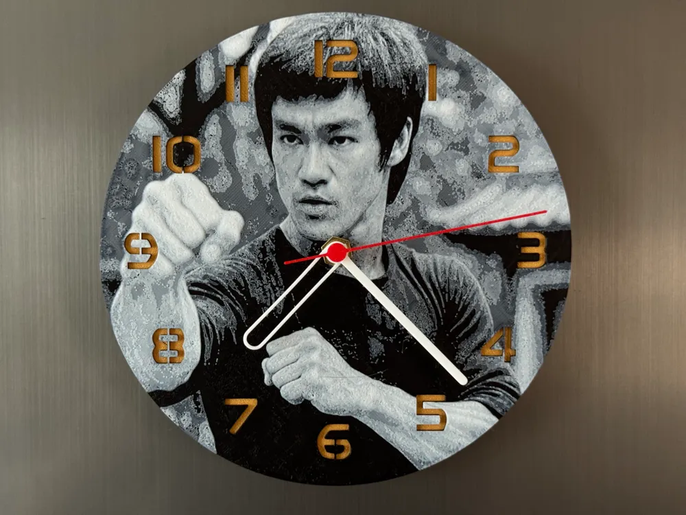wall / desk clock Bruce Lee by cP3D MakerWorld: Download Free 3D Models