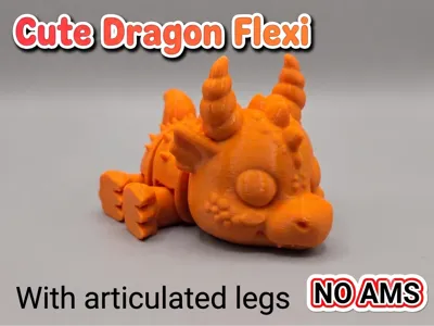 Cute Dragon Flexi -Fully articulated- AMS & NO AMS