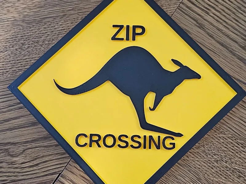 Zip Crossing Road Sign