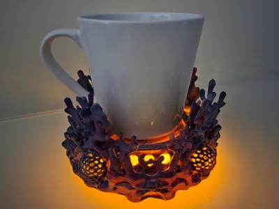Coral Reef Cup Holder with Tea Light