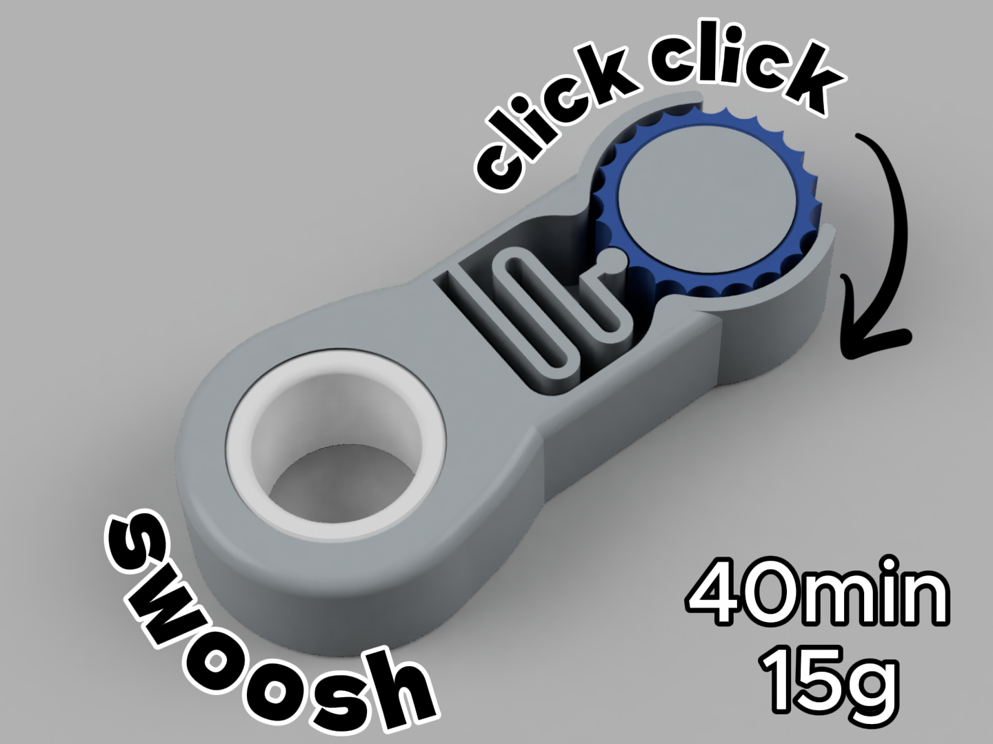 Spin Clacky Scroll print-in-place Fidget Toy