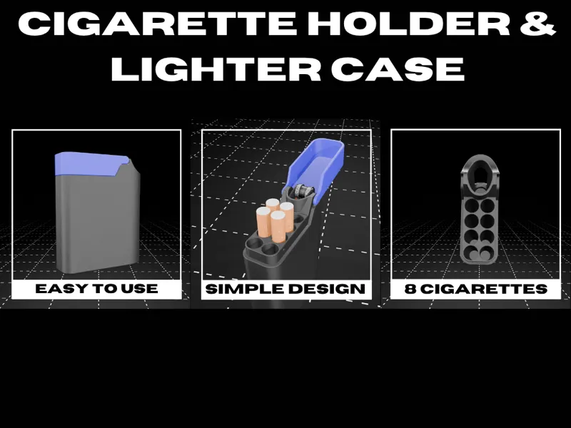 Cigarette Holder & Lighter Case