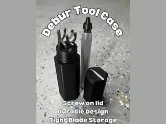 Deburring Tool Case with Screw-On Lid, 6 Blades