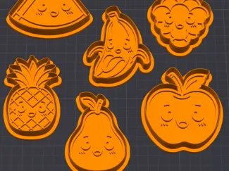 KAWAII CHIBI FRUIT COOKIE CUTTERS & FONDANT STAMPS