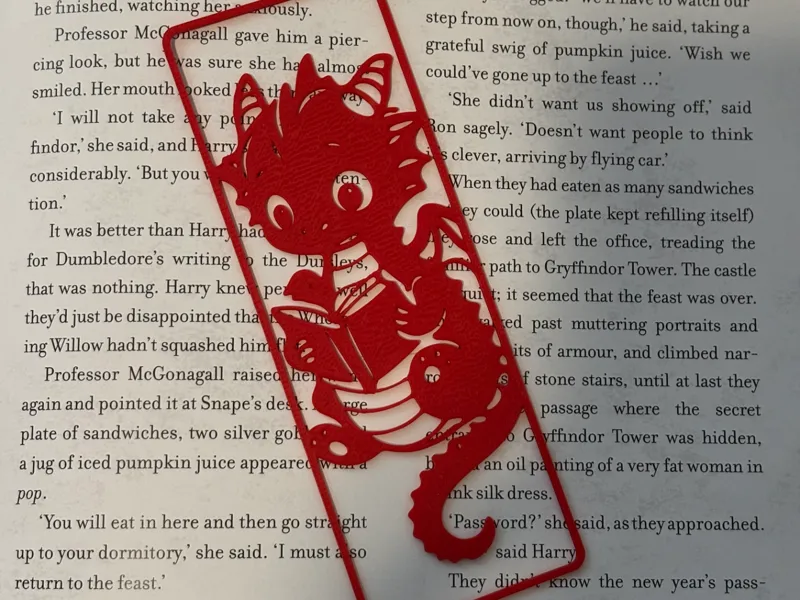 Dragon Reading Book Bookmark