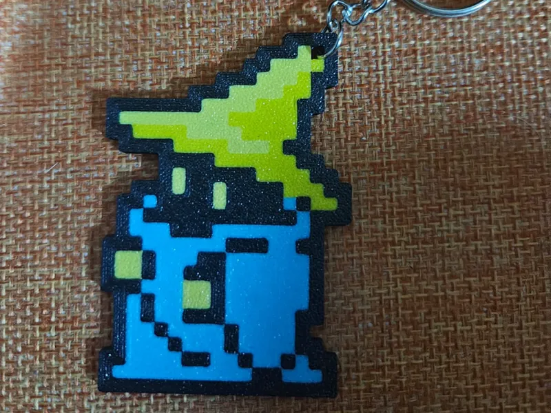 Black mage 8bits keychain