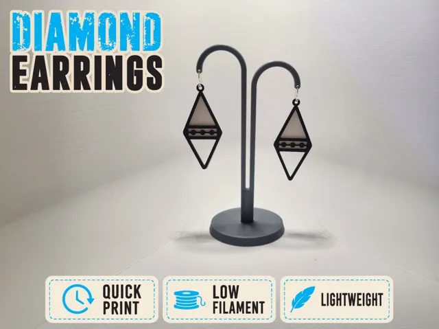 Two-Color Geometric Diamond Earrings
