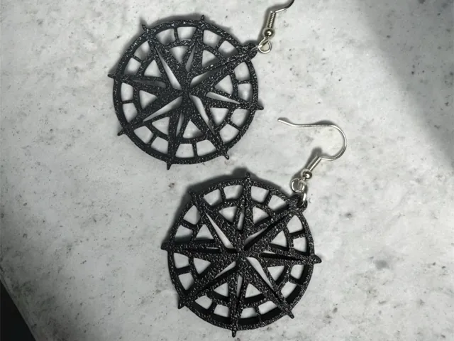 Compass Rose Earrings Lightweight Geometric