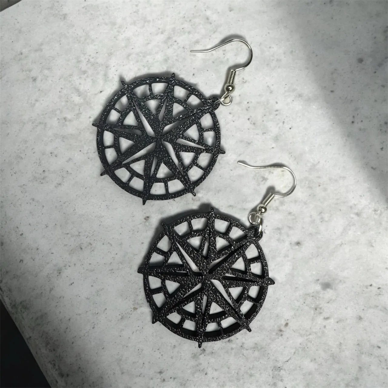 Compass Rose Earrings Lightweight Geometric view 2