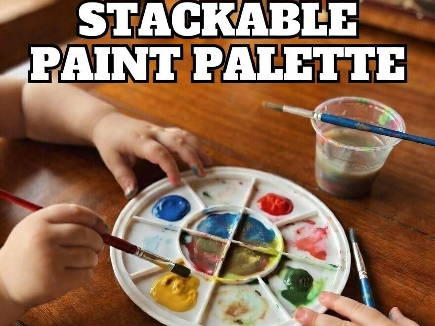 Stackable Kids Paint Palette – 8-Well Mixing Tray