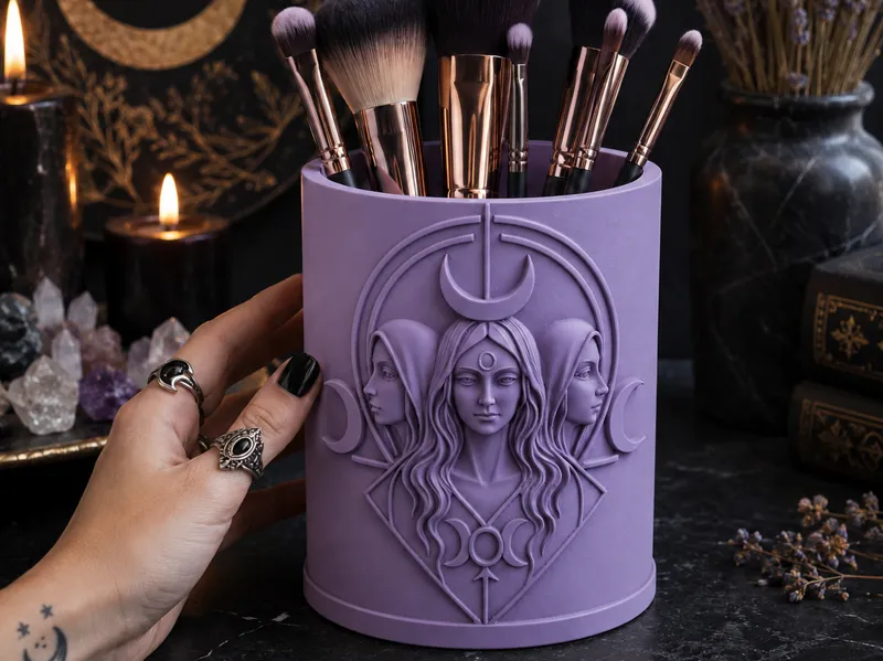 Hecate Triple Goddess Makeup Brush Organizer