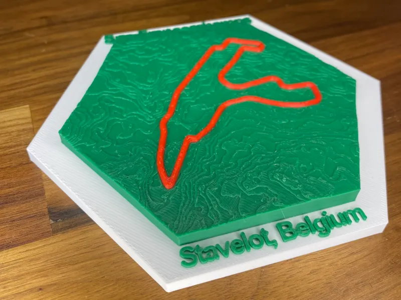 Spa Francorchamps Track F1 Topographic Race Map