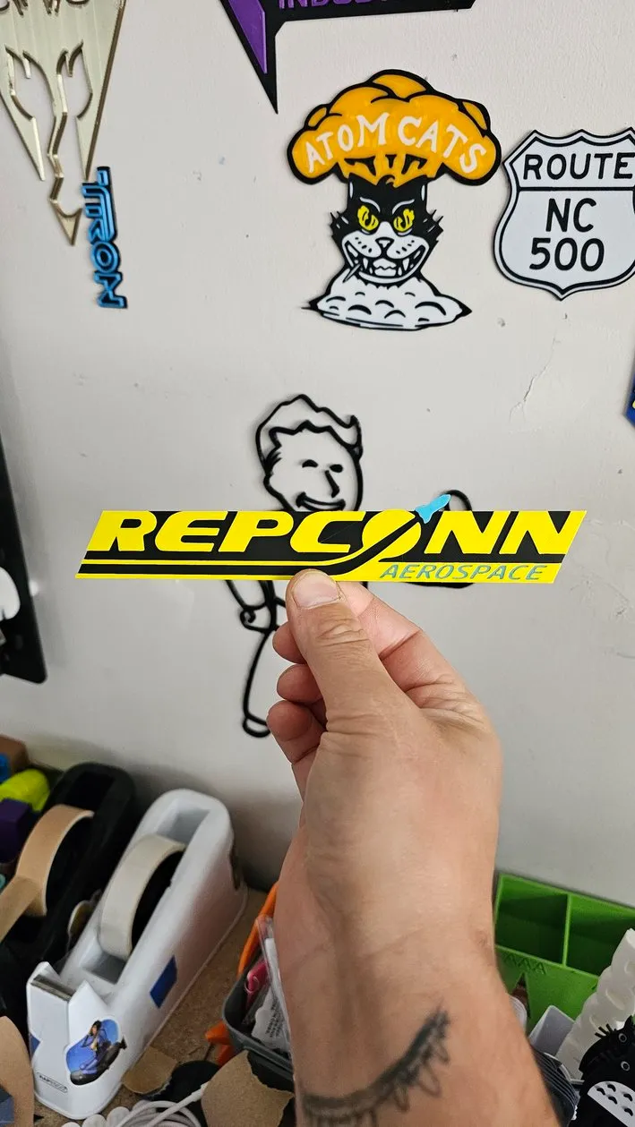 Repconn Aerospace sign Fallout - Free 3D Print Model - MakerWorld
