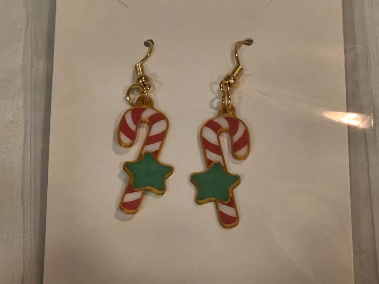 Candy Cane Star Earrings, with 67 Optional view 2