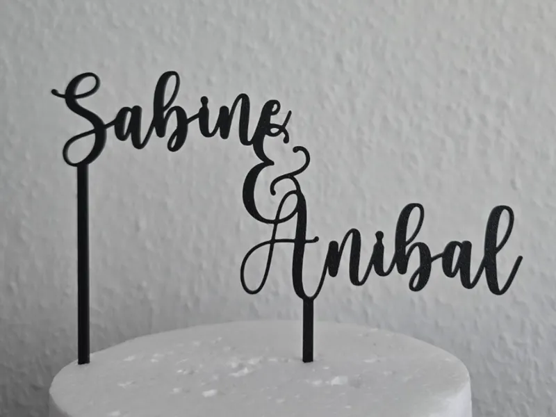 Cake Topper Tortenaufsatz Sabine & Anibal