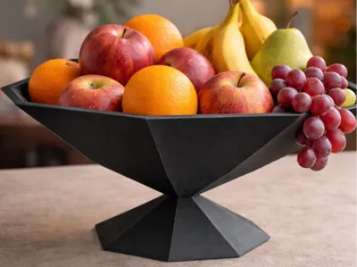 Modern Geometric Pedestal Fruit Bowl