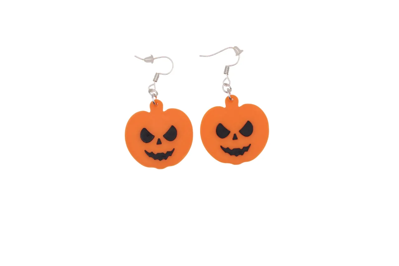 Halloween Earrings pt 5 - Jack O Lantern 2 view 4