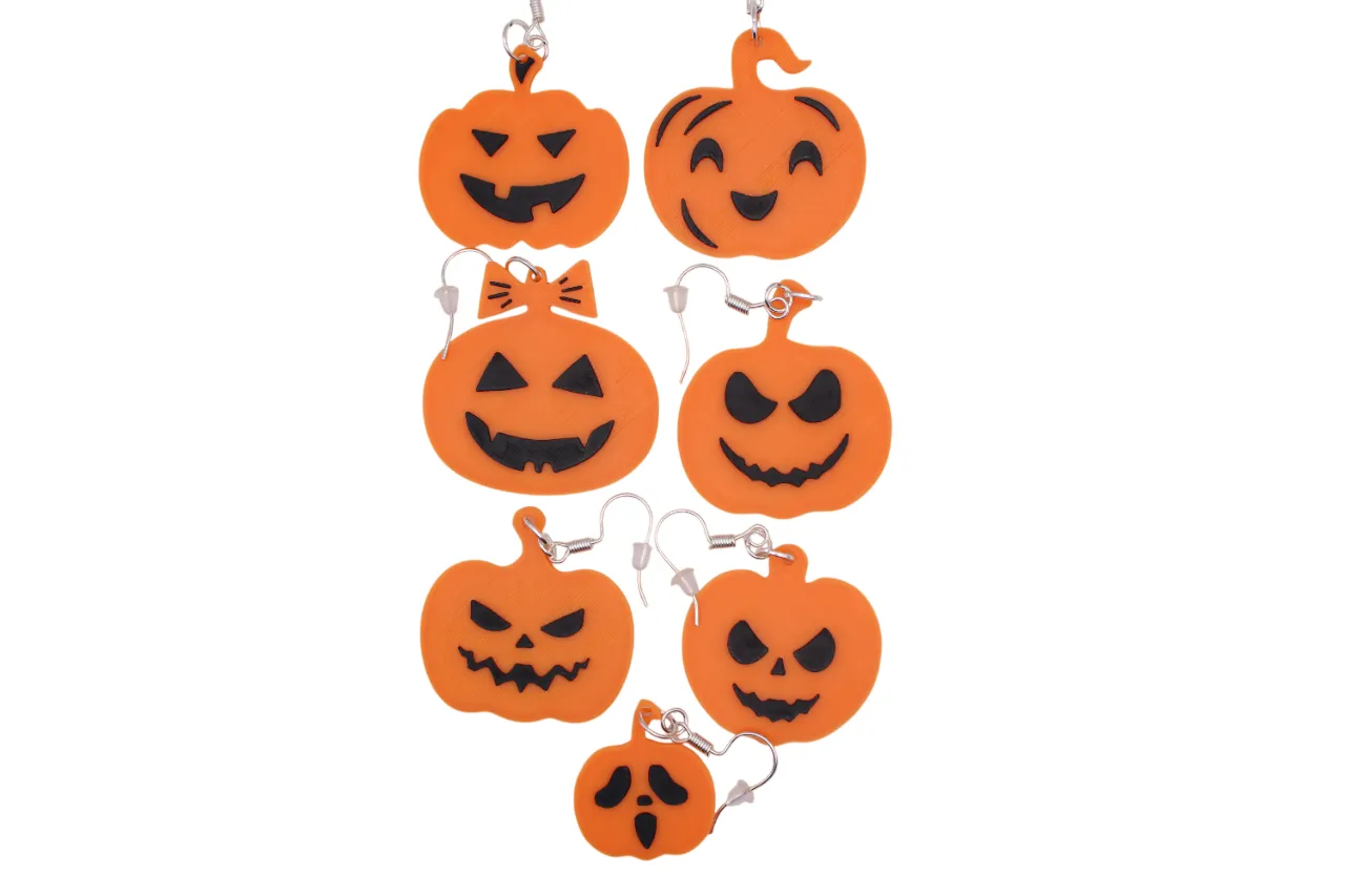 Halloween Earrings pt 5 - Jack O Lantern 2 view 2