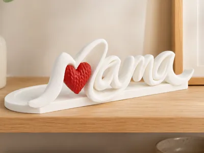 Elegant “Mama” Tray with Heart Accent