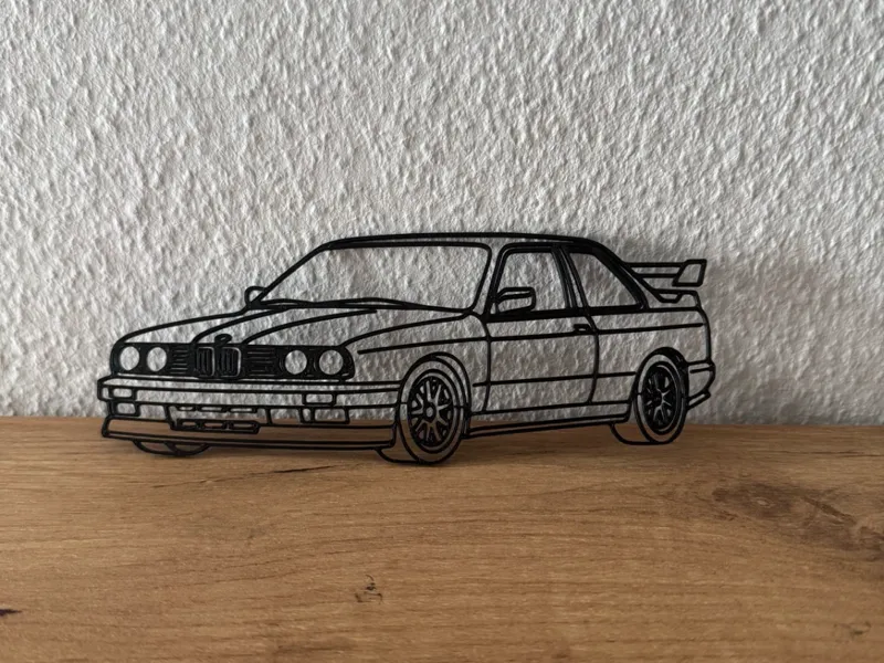 BMW E30 M3 Linienkunst Silhouette