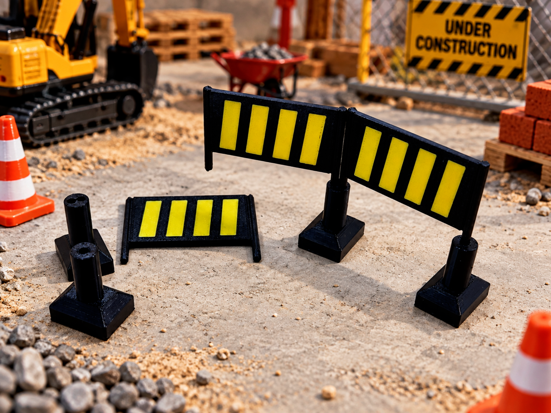 Mini RC Construction Safety Barrier 3D model
