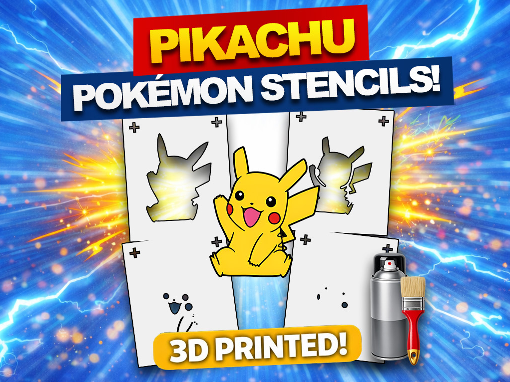 Pikachu 4-Layer Stencil – Pokémon Paint Art