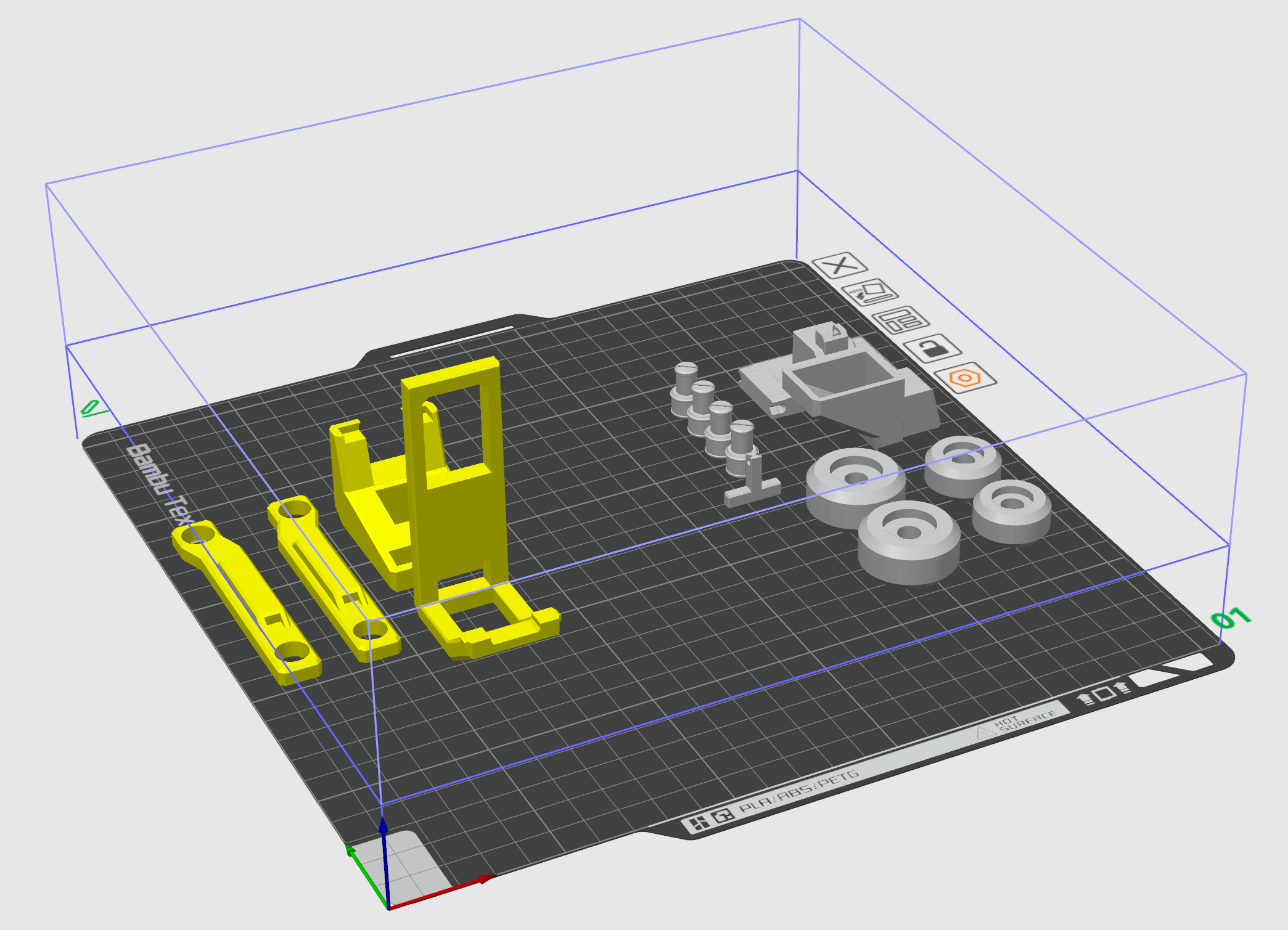 Miniatura 1 do modelo 3D 「磐石Ⅰ型」矿物运输工程小车|极少支撑 | 车轮可动