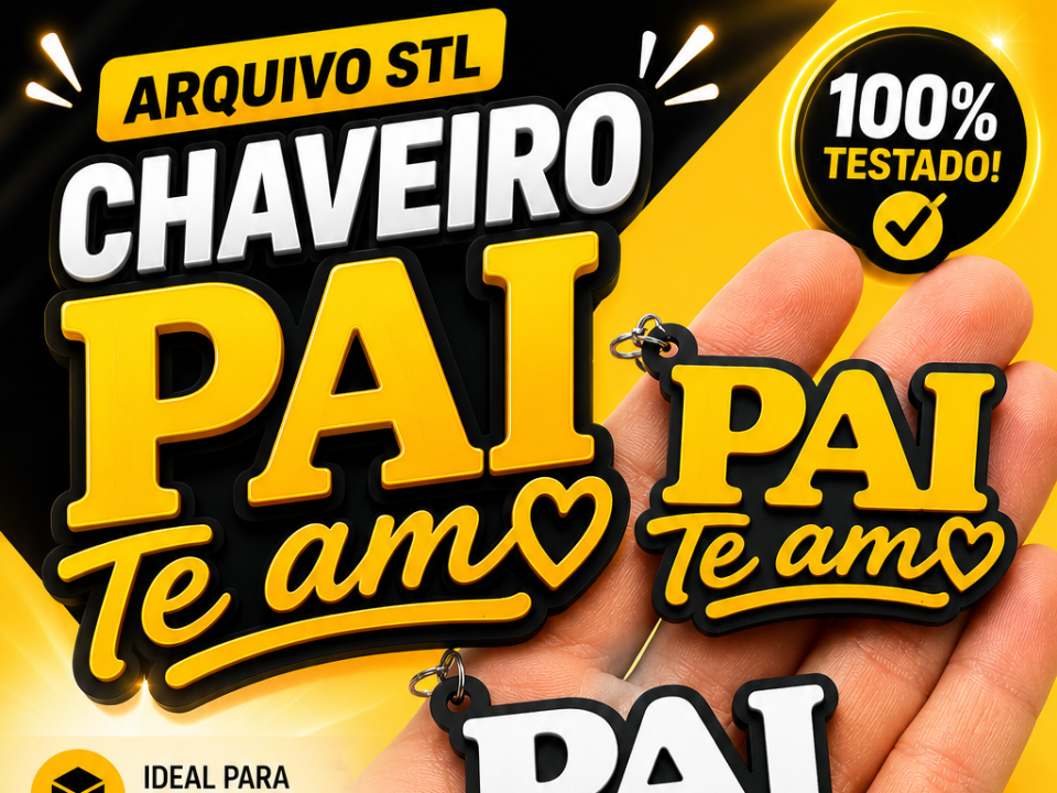 Chaveiro dia dos pais - Pai Te Amo e Pai meu heroi - 1