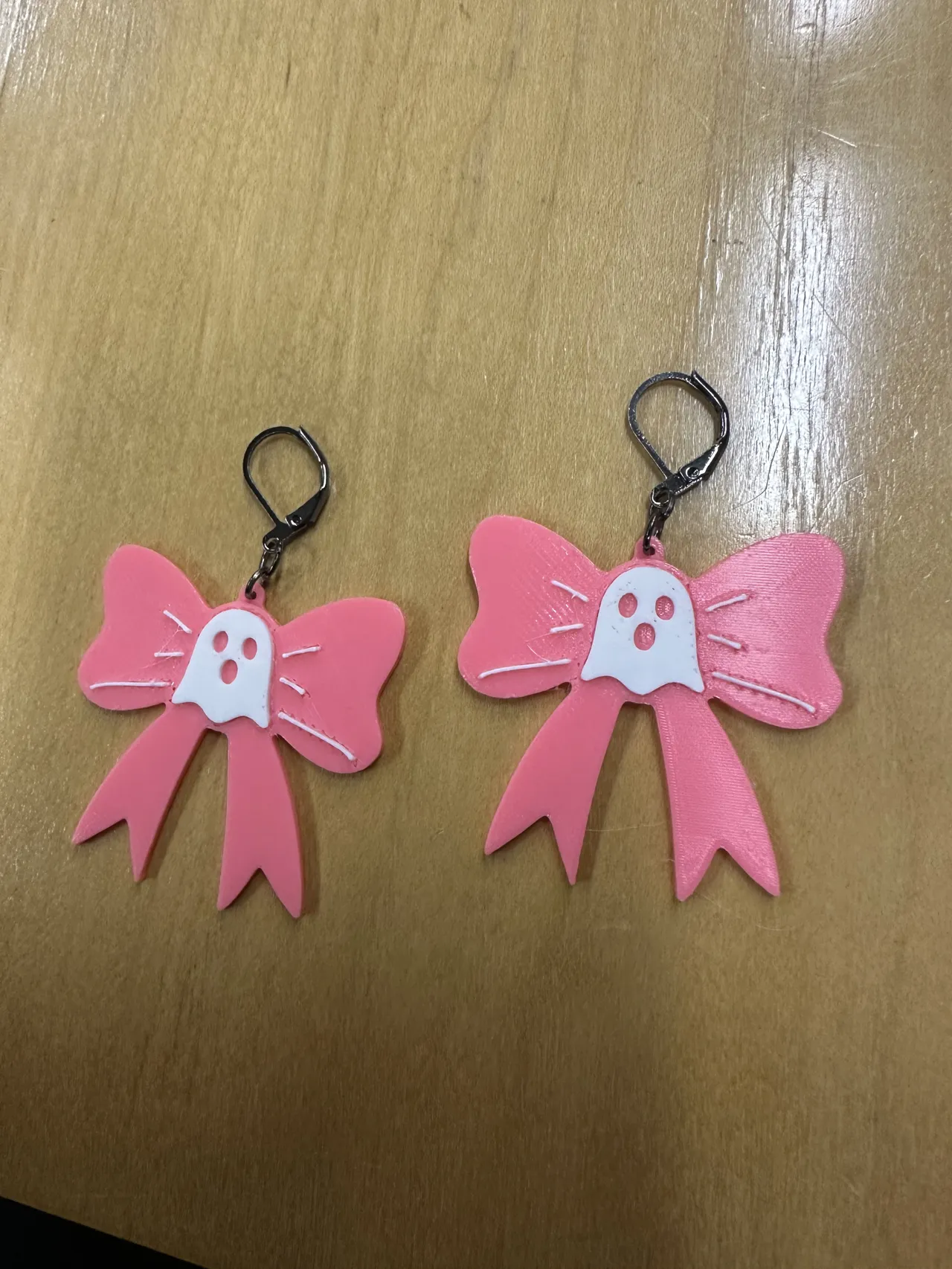 Spooky Ghost Bow Earrings -Free Commercial License view 4