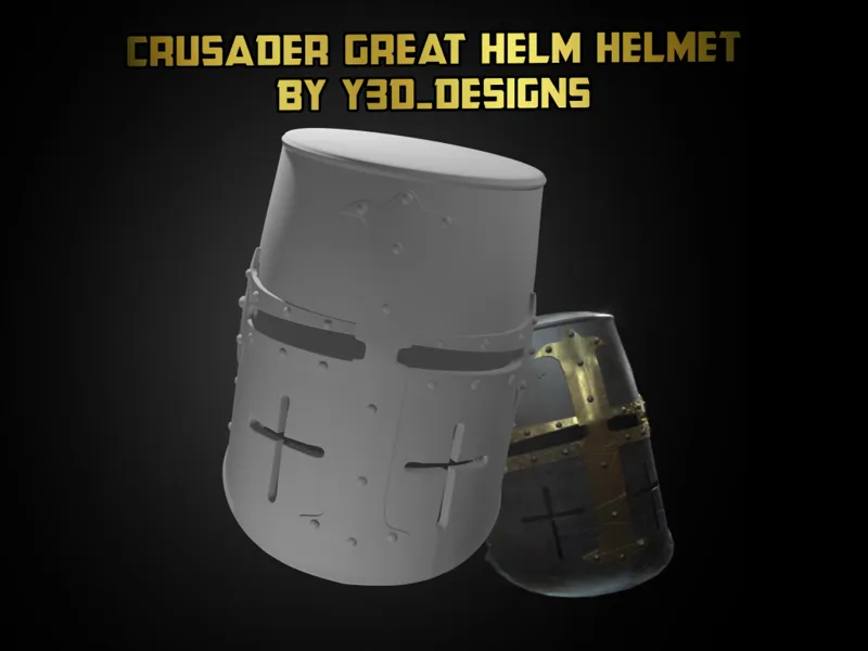Crusader Great Helm Helmet by Y3D_Designs