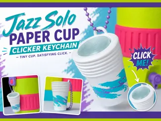 Jazz Paper Cup Keychain Clicker for Can Cooler