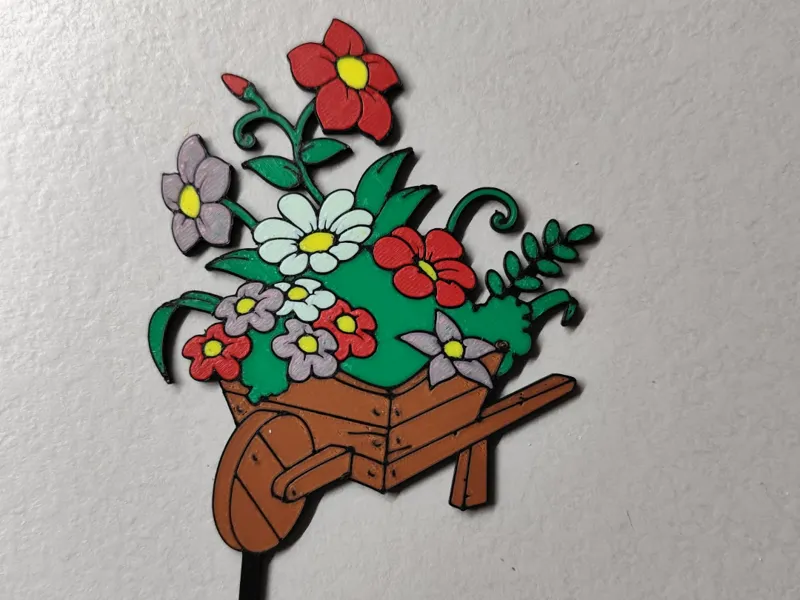 Flowers wheelbarrow topper