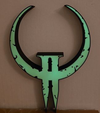 Quake II Logo Wall Lamp | Glow-in-the-Dark