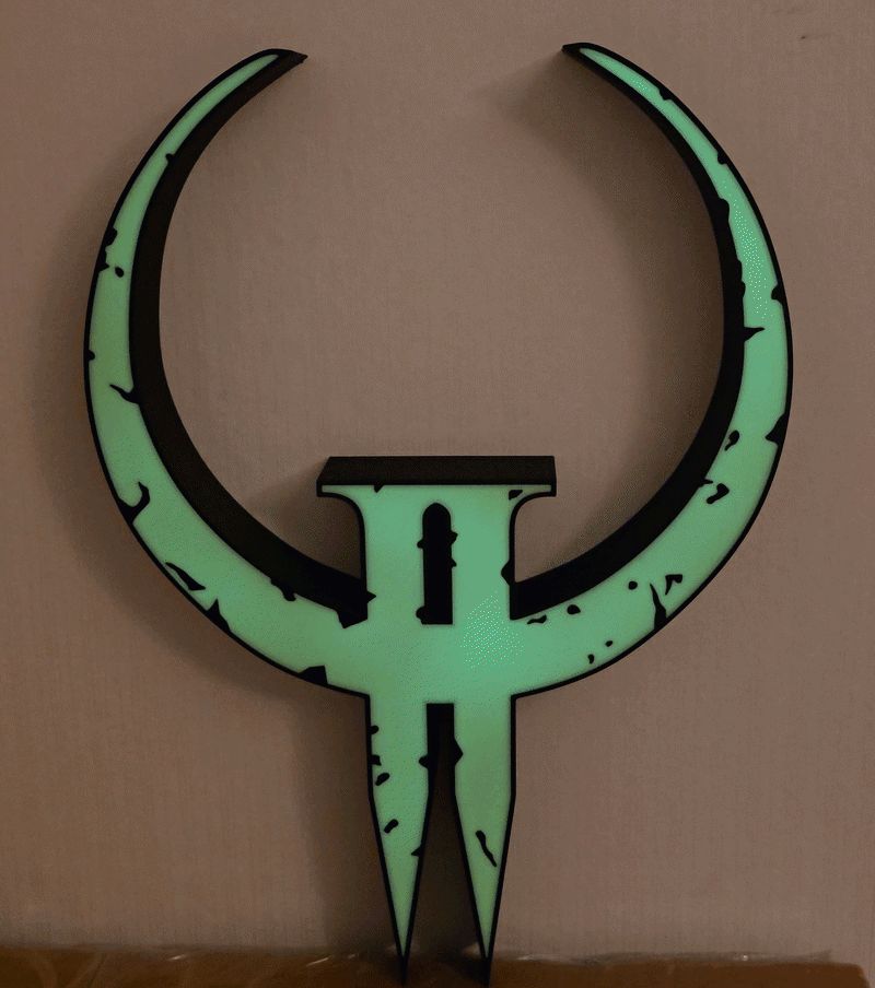 Quake II Logo Wall Lamp | Glow-in-the-Dark