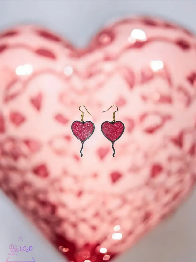 Baloon heart earrings