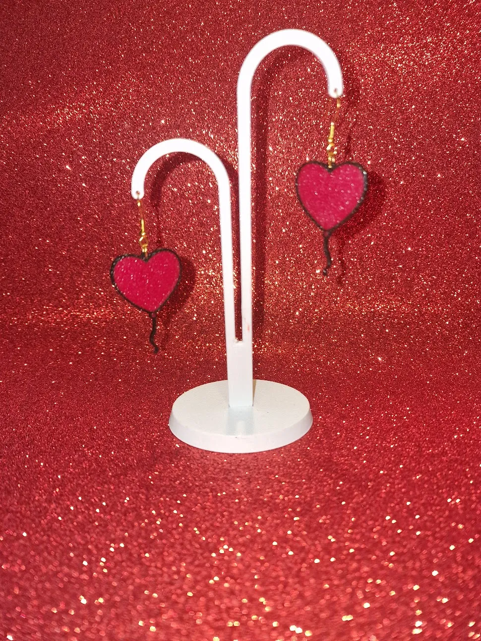 Baloon heart earrings view 3