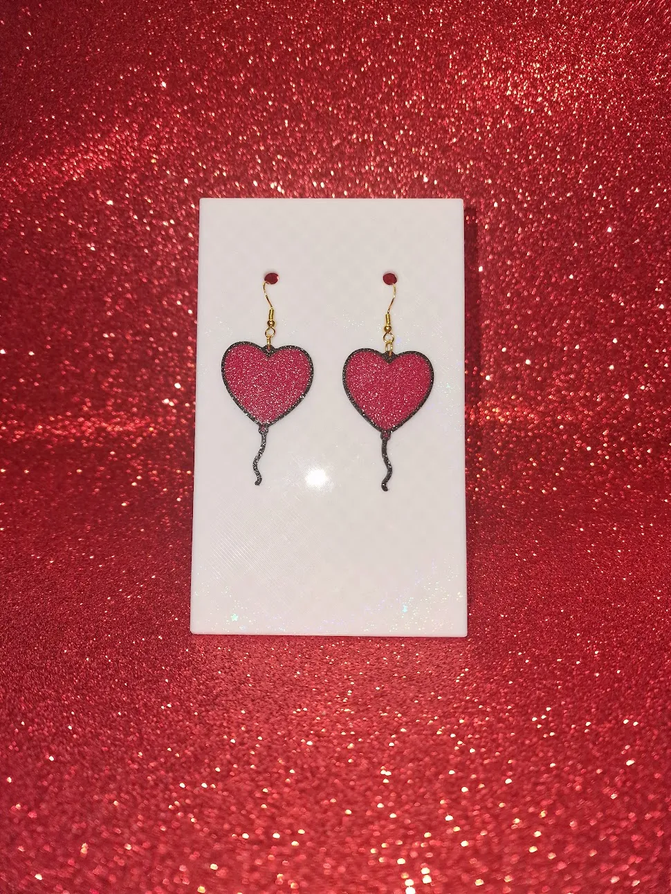 Baloon heart earrings view 2