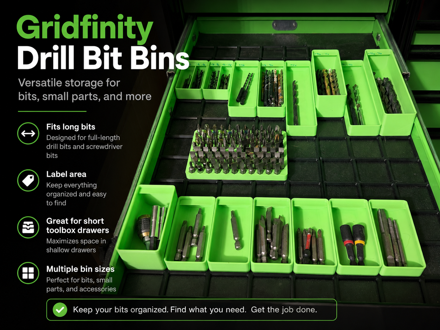 Gridfinity Drill Bit & Small Parts Bins