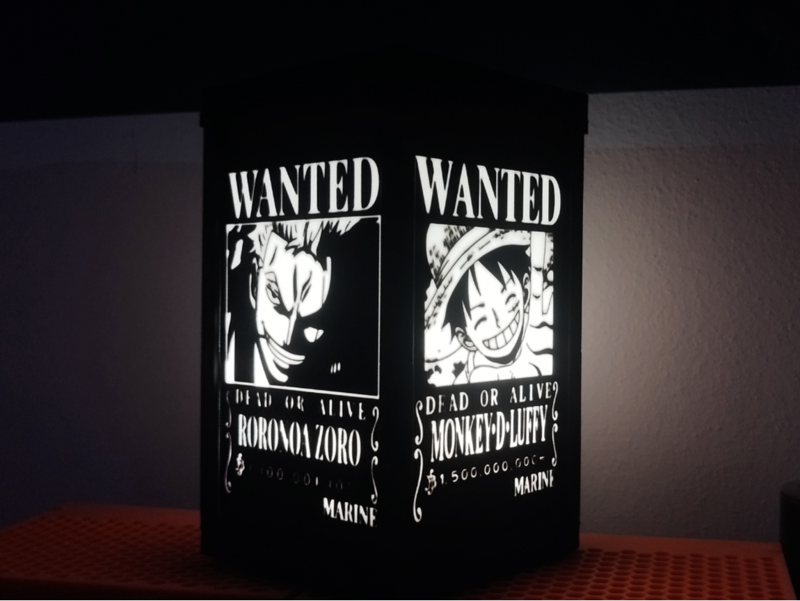 One Piece "Wanted Poster" Anime Lamp -