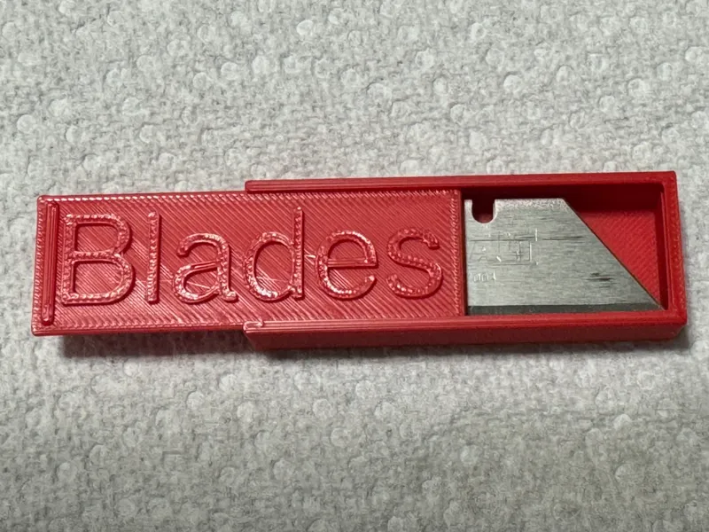 Utility Knife Blade Box with Sliding Lid